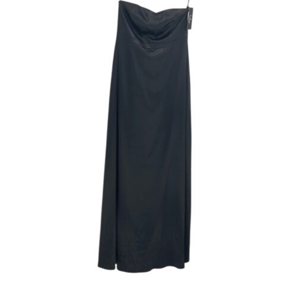 Lulus Strapless Dress Women Size Large Black Long‎ Maxi New Satin